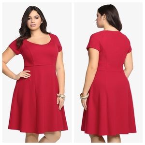 Torrid 2x Red Knit Skater Dress